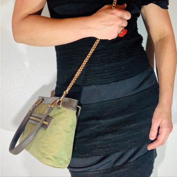 Louis Vuitton Green Monogram Mini Lin Lucille PM Bag Vintage - Picture 8 of 9